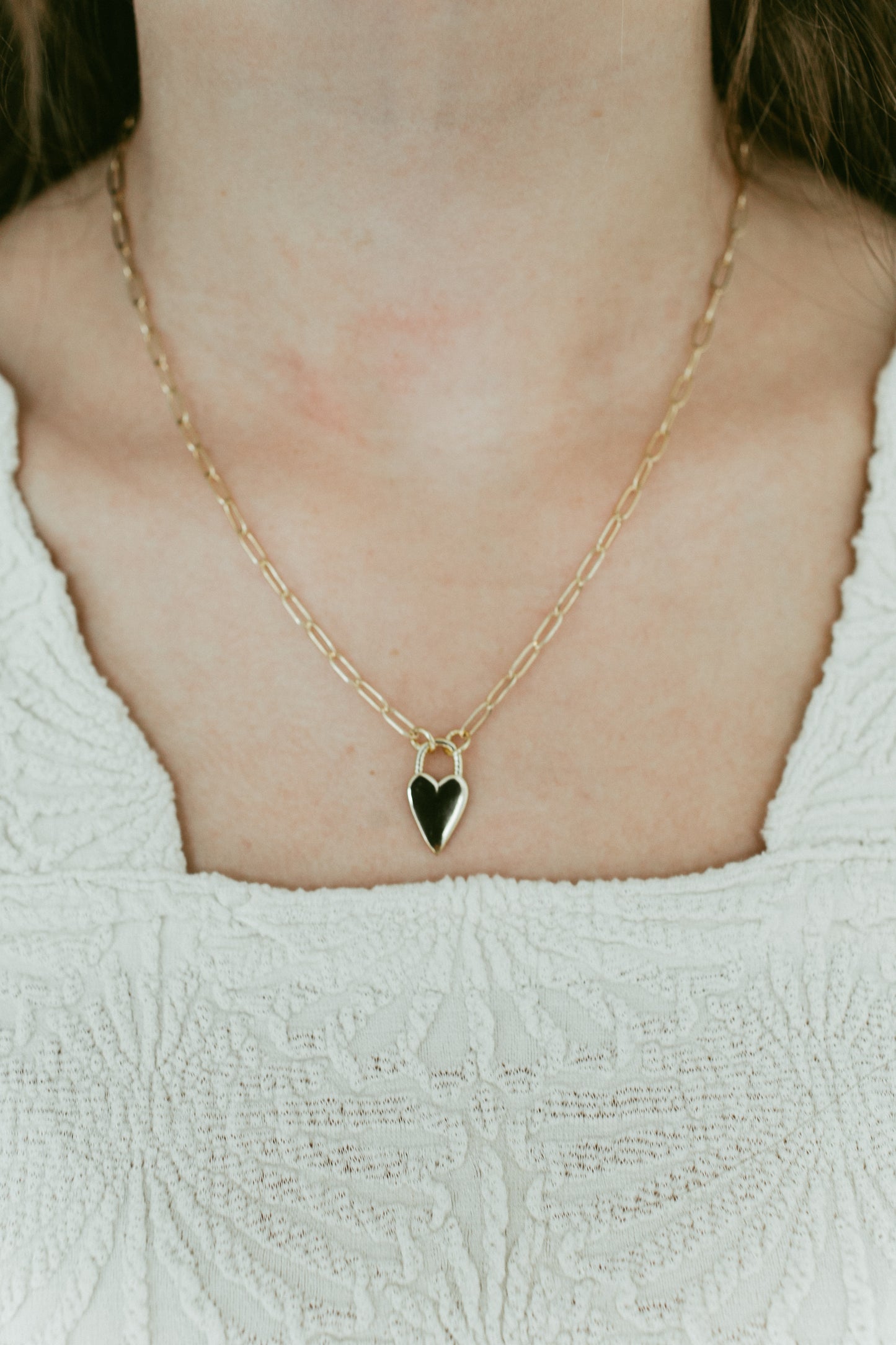 Gold Lock & Heart Necklace