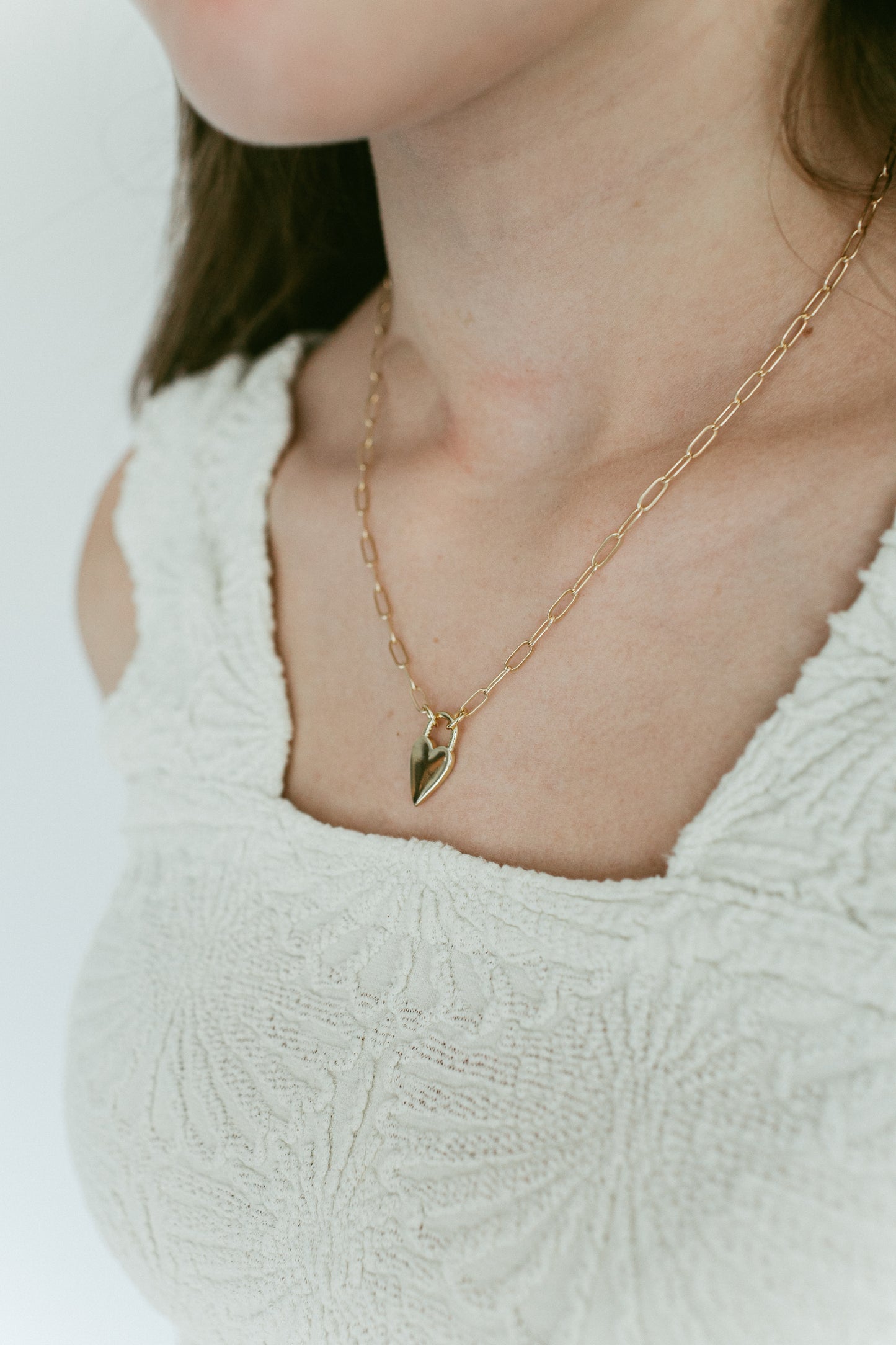 Gold Lock & Heart Necklace