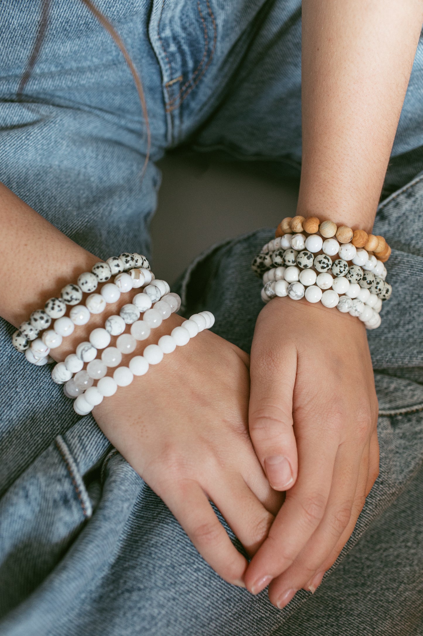 Matte White Beaded Bracelet