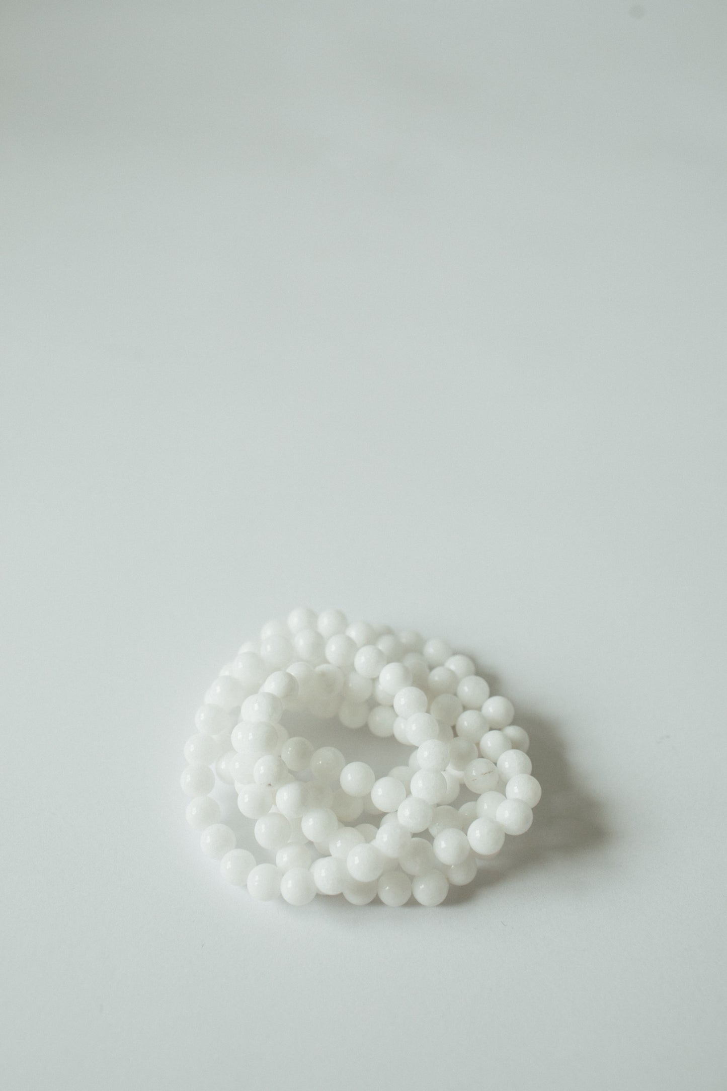 Polished White Beaded Bracelet