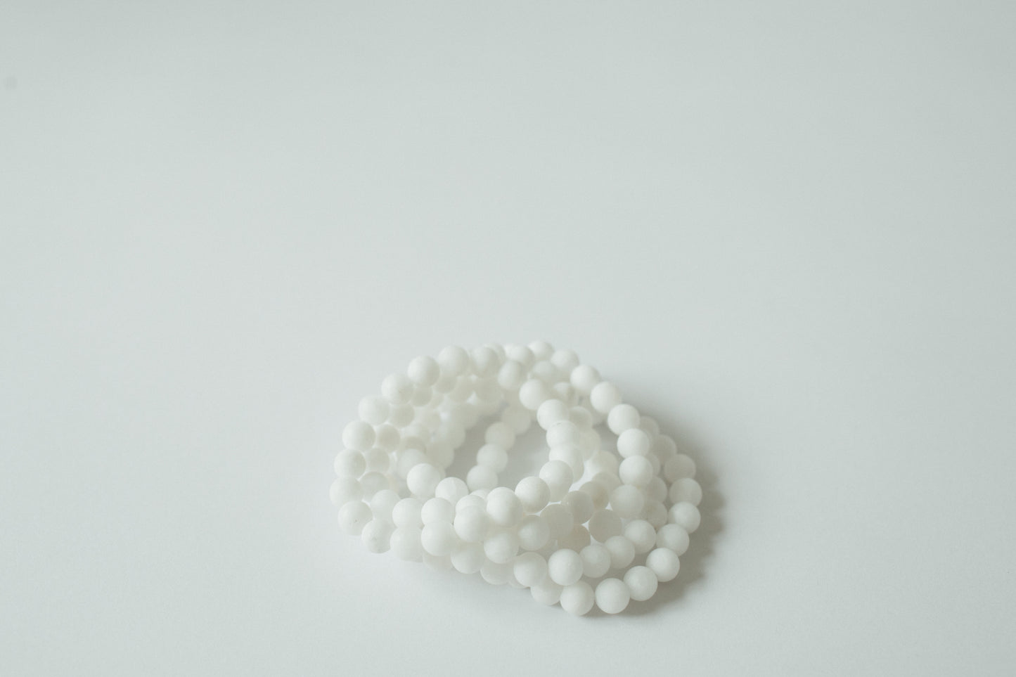 Matte White Beaded Bracelet