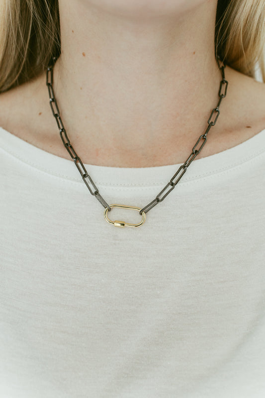 Gunmetal & Gold Necklace