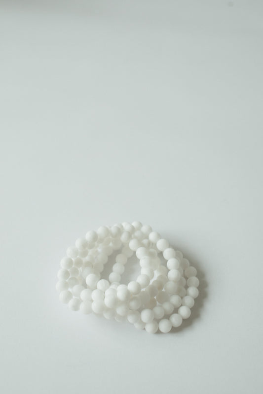 Matte White Beaded Bracelet