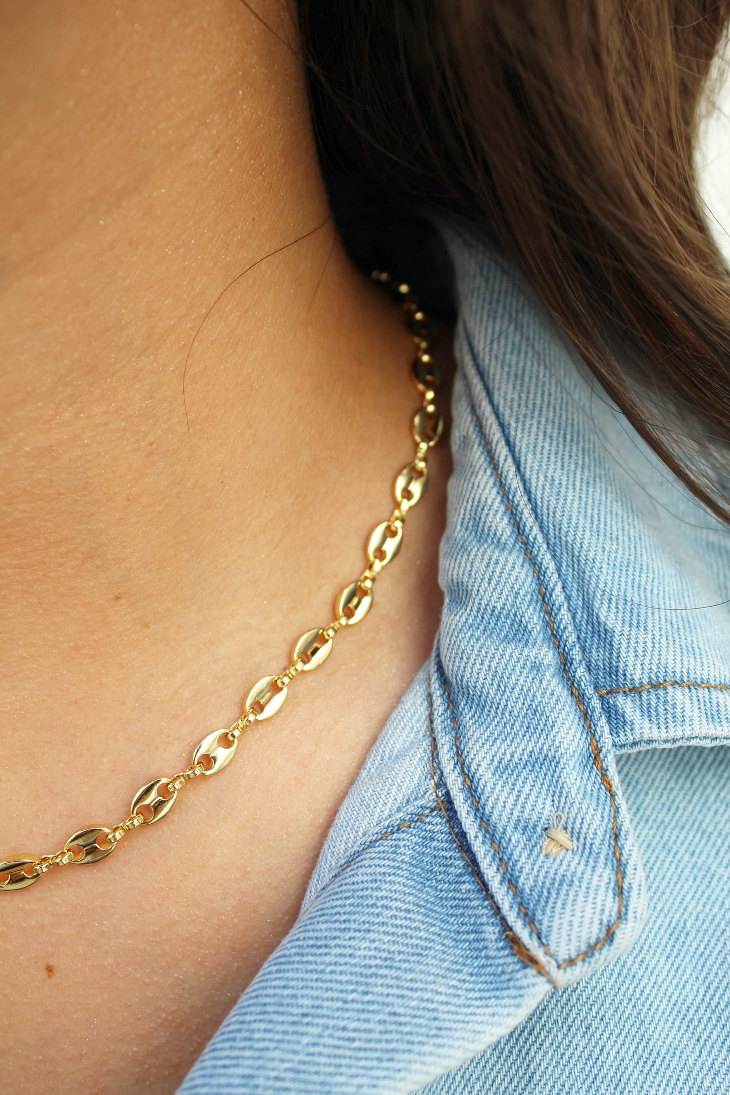 Gold Bottlecap Chain Necklace