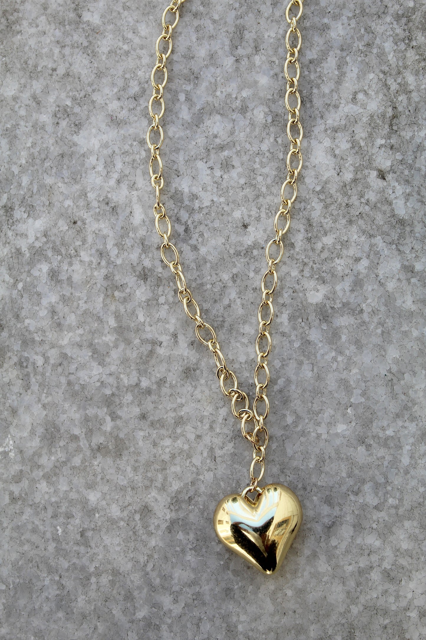 Gold Bubble Heart Necklace