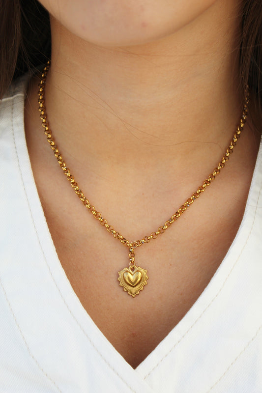 Vintage Gold Heart Necklace