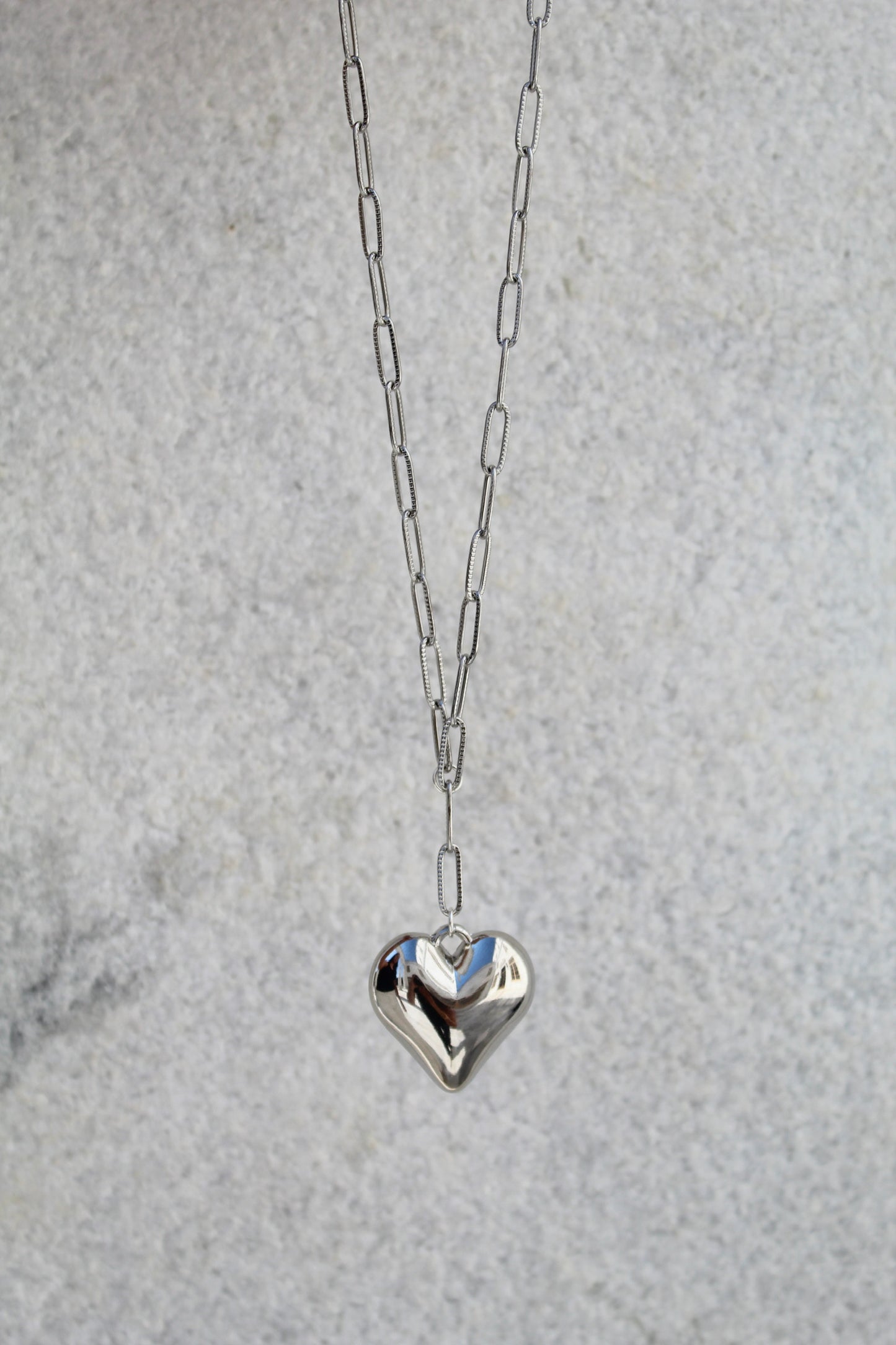 Silver Bubble Heart Necklace