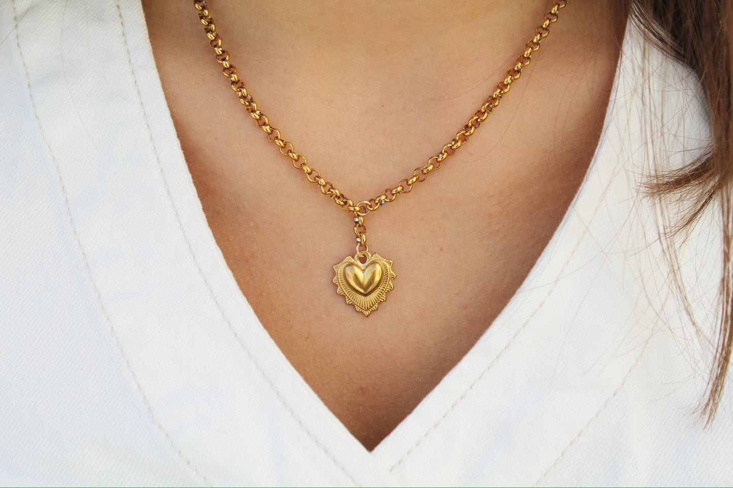 Vintage Gold Heart Necklace