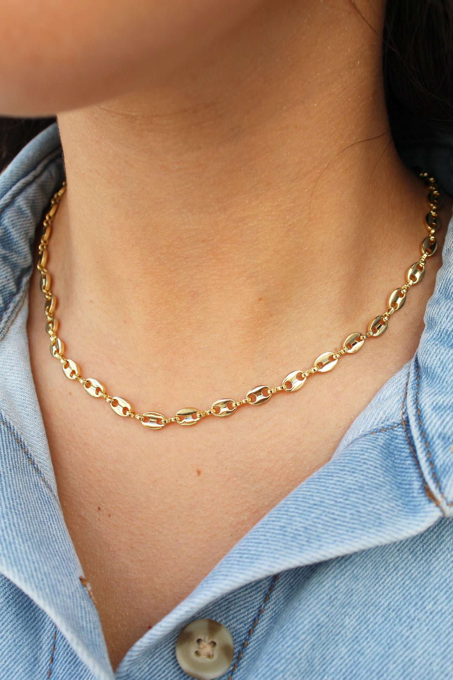 Gold Bottlecap Chain Necklace