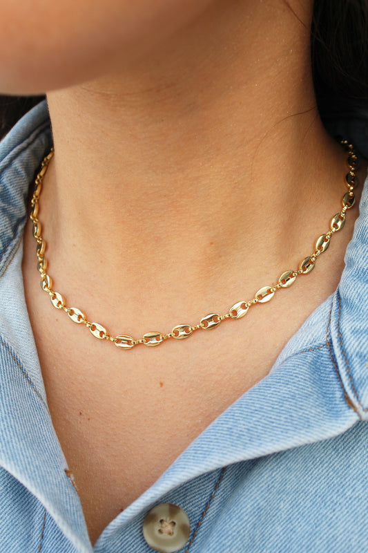 Gold Bottlecap Chain Necklace