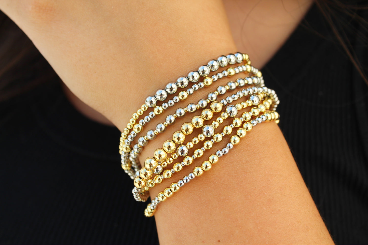 Two Tone Beaded Bracelet