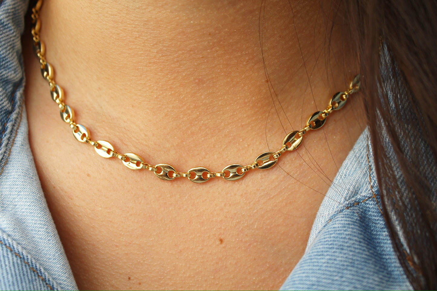 Gold Bottlecap Chain Necklace