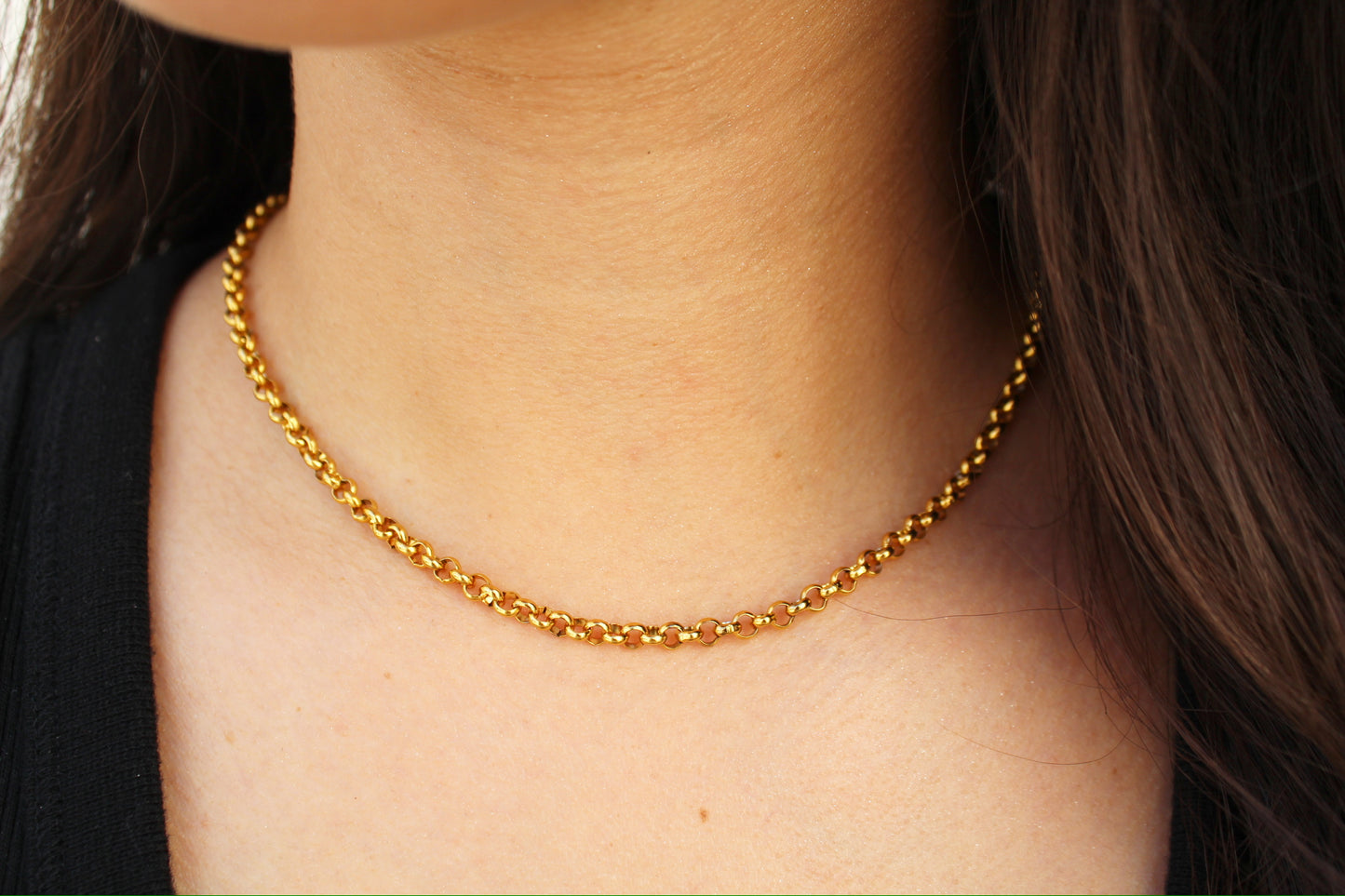 Gold Bubble Chain Necklace