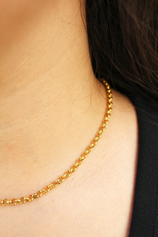 Gold Bubble Chain Necklace