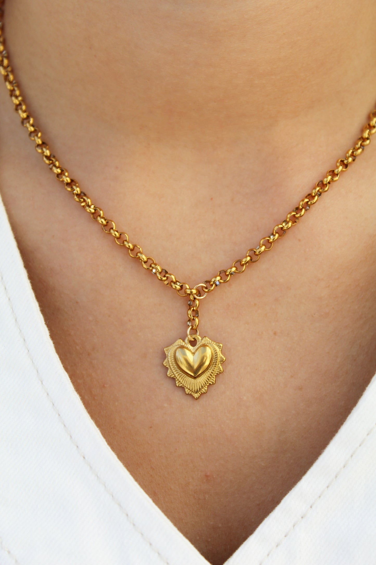 Vintage Gold Heart Necklace