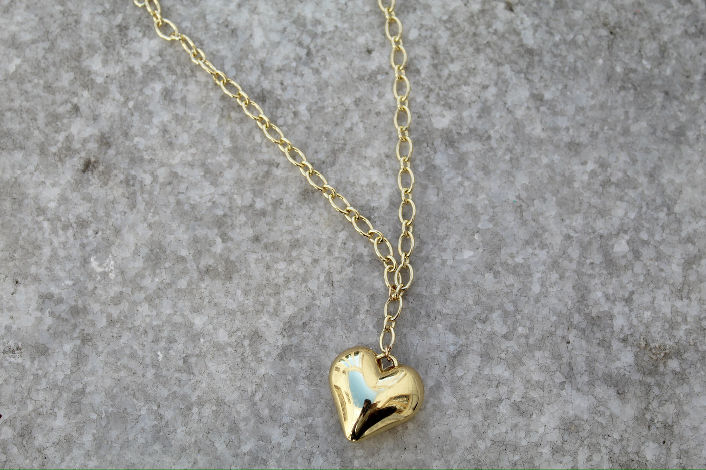 Gold Bubble Heart Necklace