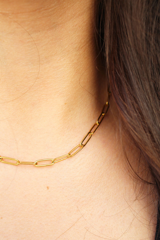 Gold Paperclip Necklace